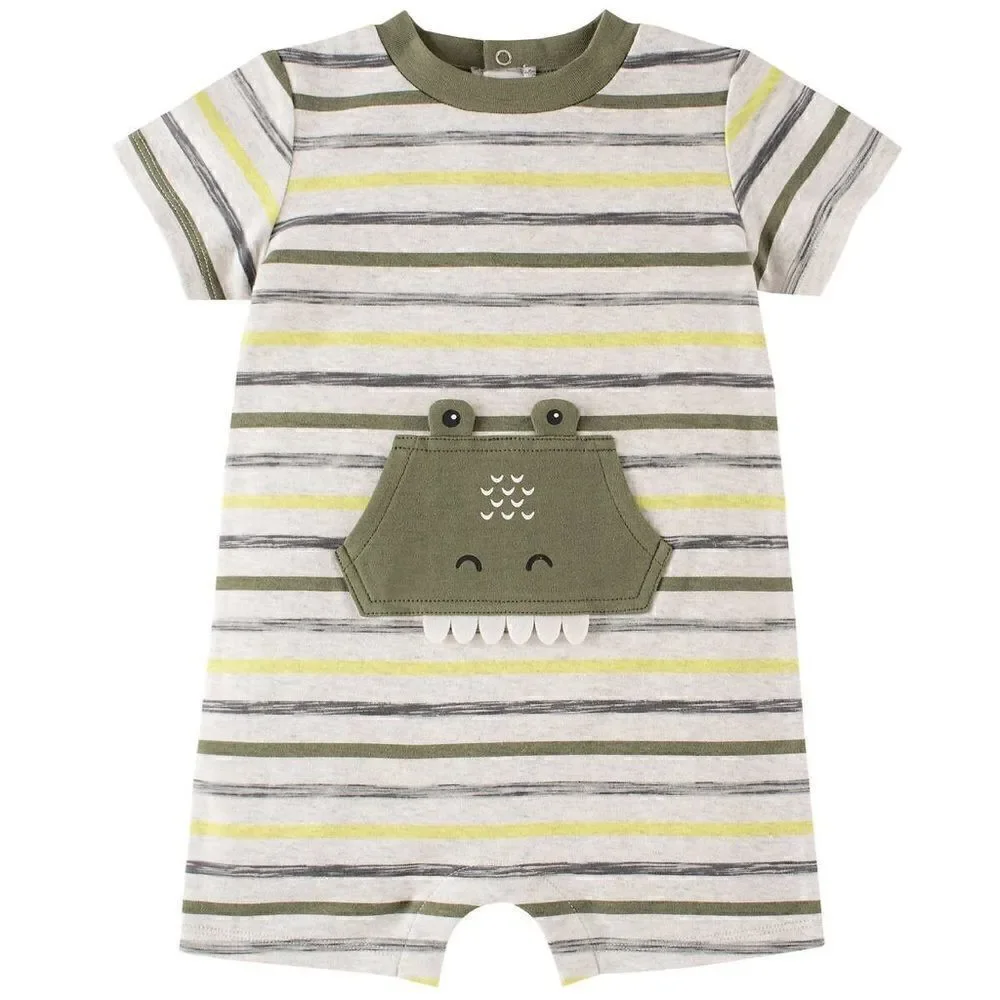 KIDS HEADQUARTERS Alligator 3-piece Romper Set: Sizes 6M, 9M, 12M, 18M - Picture 2 of 7